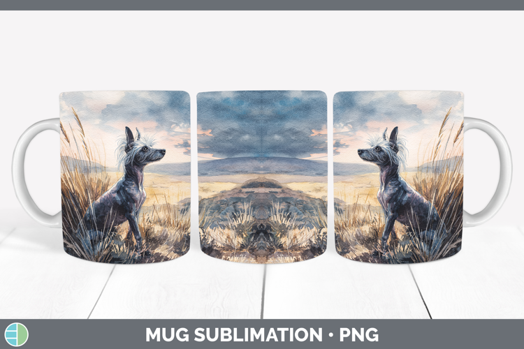Hairless Chinese Crested Dogs 04 Sunset Mug Wrap Sublimation