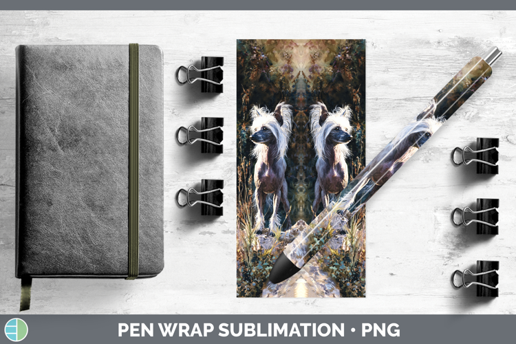 Hairless Chinese Crested Dogs 04 Sunset Pen Wrap Sublimation
