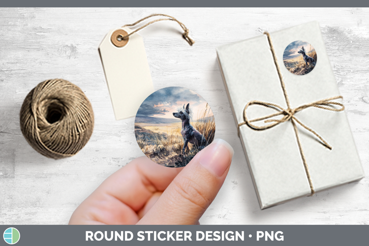 Hairless Chinese Crested Dogs 04 Sunset Stickers Design