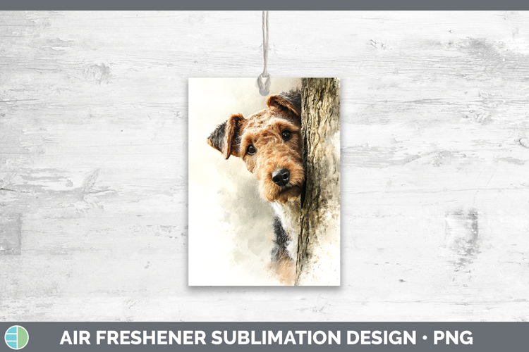 Airedale Terrier Dogs 04 Tree Peek Air Freshener Sublimation