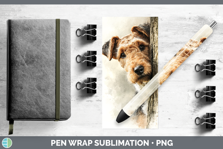 Airedale Terrier Dogs 04 Tree Peek Pen Wrap Sublimation Desi