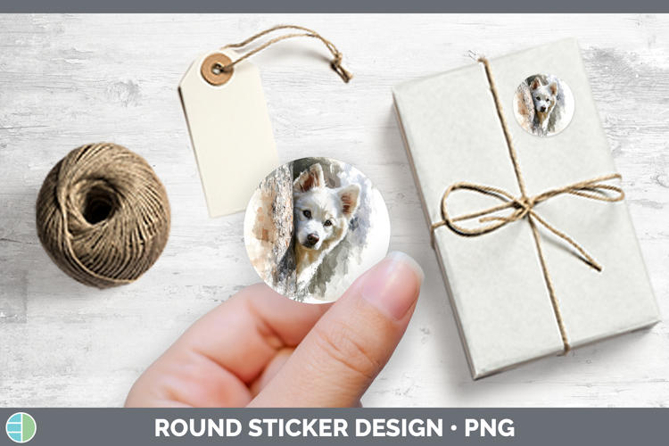 American Eskie Dogs 04 Tree Peek Stickers Design