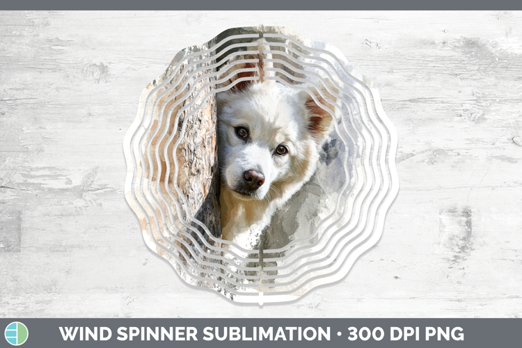 American Eskie Dogs 04 Tree Peek Wind Spinner Sublimation De
