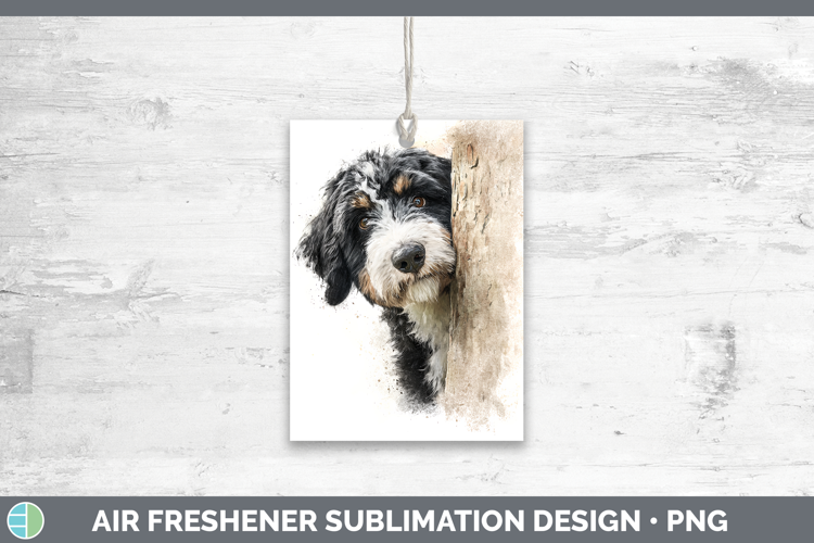 Bernedoodle Dogs 04 Tree Peek Air Freshener Sublimation Desi