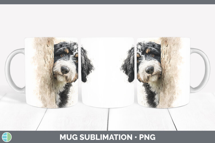GorgeousDogs 04 Tree Peek Mug Wrap design.