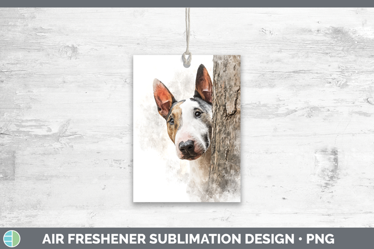 Bull Terrier Dogs 04 Tree Peek Air Freshener Sublimation Des
