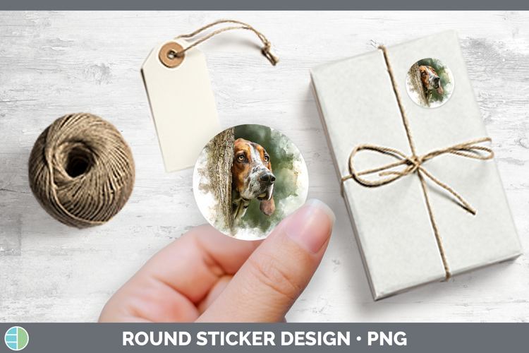 English Coonhound Dogs 04 Tree Peek Stickers Design