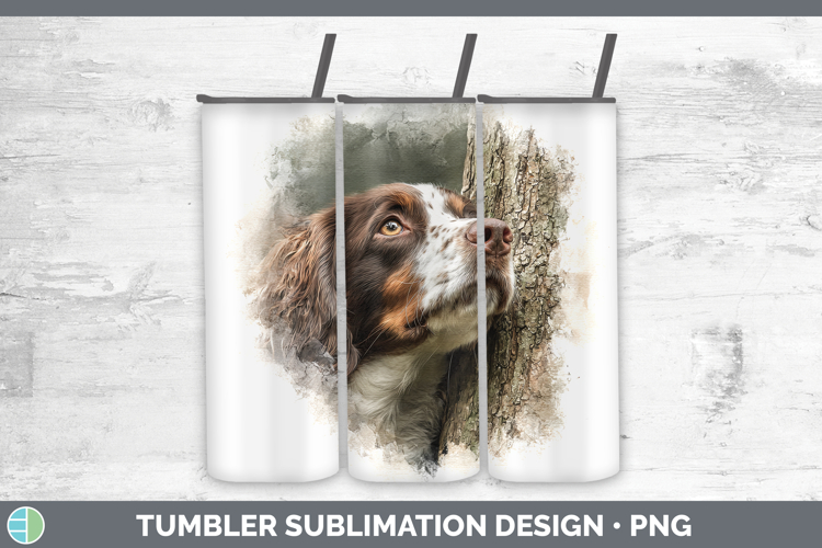 English Springer Spaniel Dogs 04 Tree Peek Tumbler Sublimati
