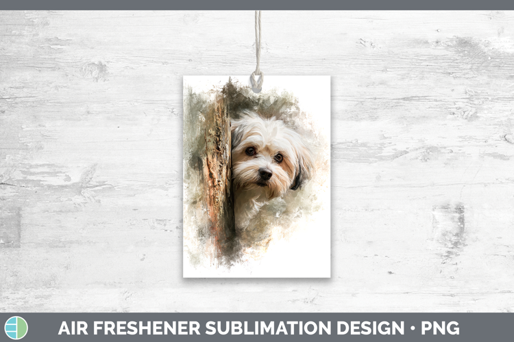 Havanese Dogs 04 Tree Peek Air Freshener Sublimation Design