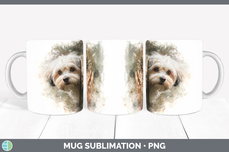 GorgeousDogs 04 Tree Peek Mug Wrap design.
