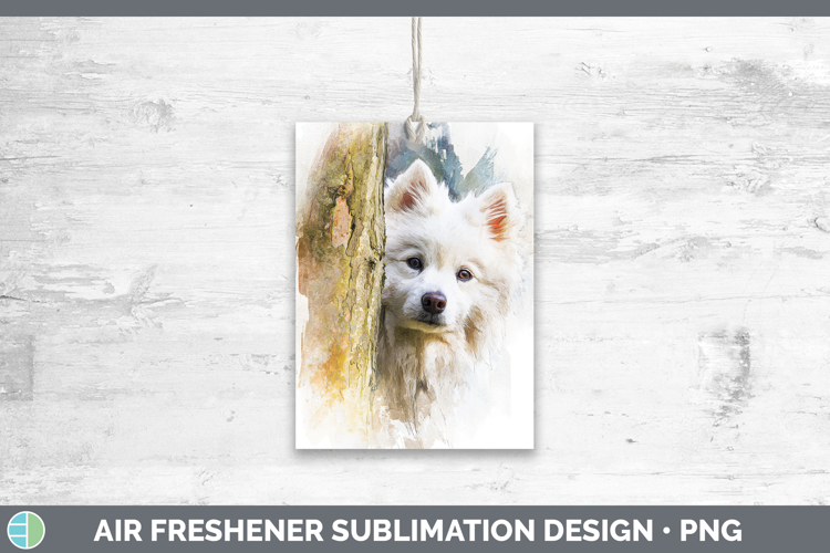 Japanese Spitz Dogs 04 Tree Peek Air Freshener Sublimation D