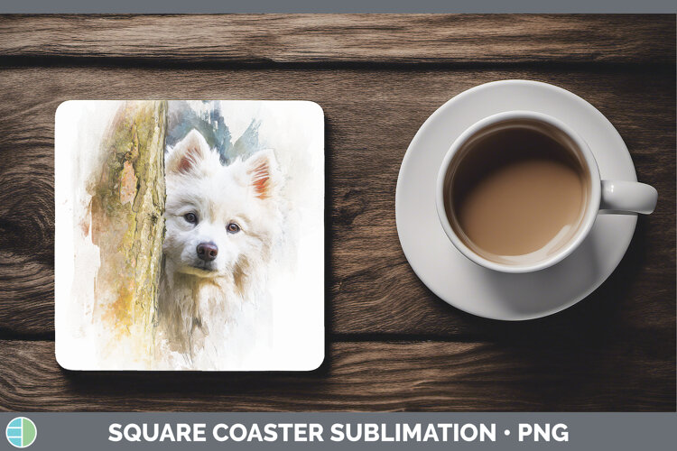 GorgeousDogs 04 Tree Peek Square Coaster design.