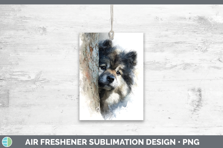 Keeshond Dogs 04 Tree Peek Air Freshener Sublimation Design