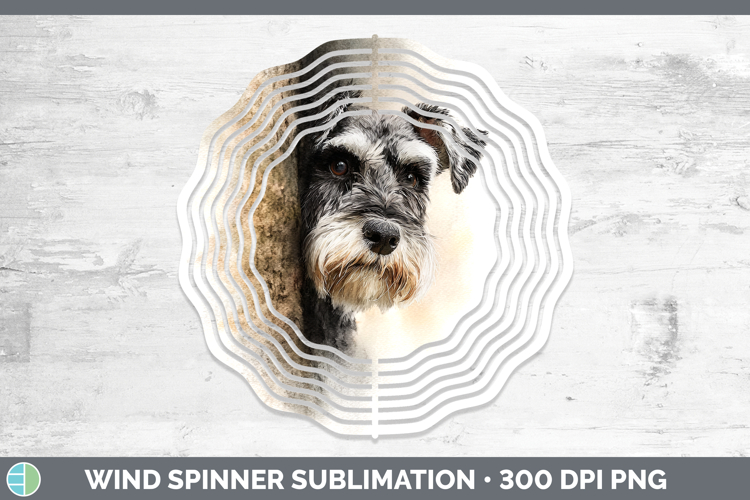 Miniature Schnauzer Dogs 04 Tree Peek Wind Spinner Sublimati