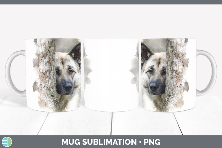 Norwegian Elkhound Dogs 04 Tree Peek Mug Wrap Sublimation De