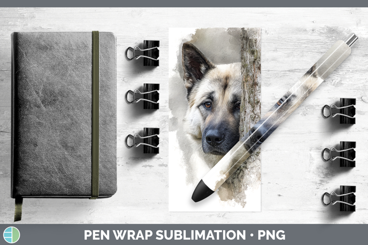 Norwegian Elkhound Dogs 04 Tree Peek Pen Wrap Sublimation De