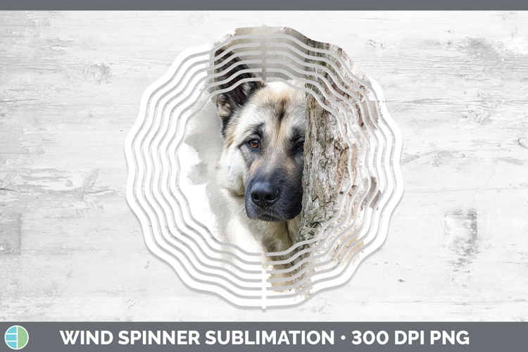 Norwegian Elkhound Dogs 04 Tree Peek Wind Spinner Sublimatio