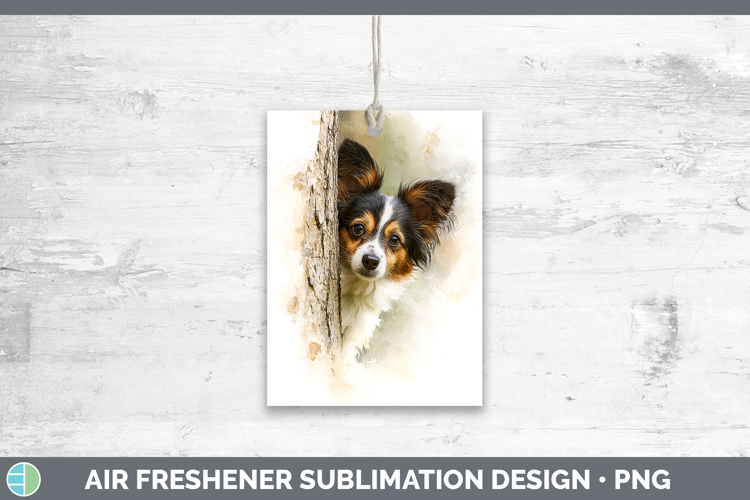 Papillon Dogs 04 Tree Peek Air Freshener Sublimation Design