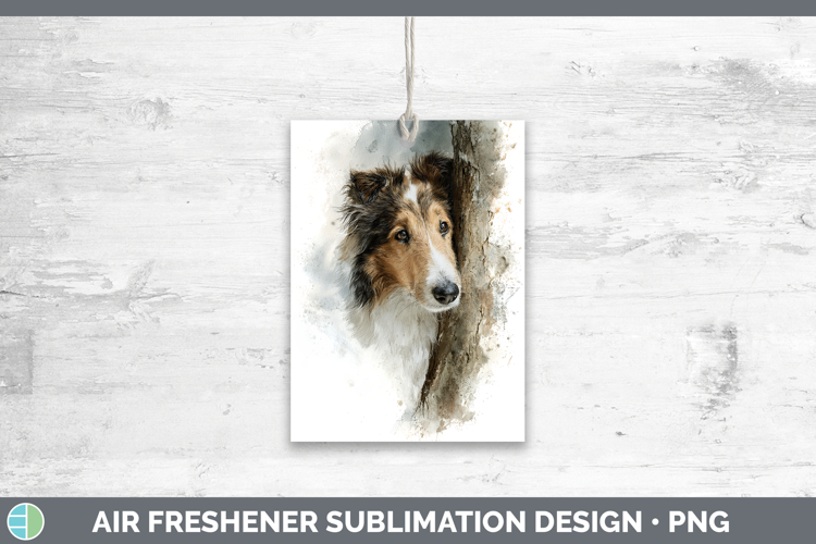 Rough Collie Dogs 04 Tree Peek Air Freshener Sublimation Des