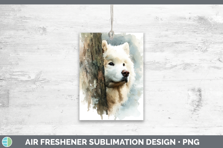 Samoyed Dogs 04 Tree Peek Air Freshener Sublimation Design