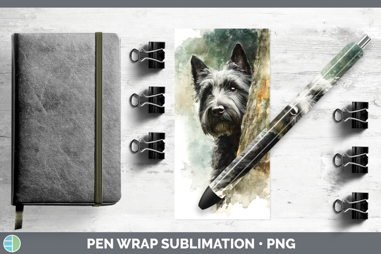 Scottish Terrier Dogs 04 Tree Peek Pen Wrap Sublimation Desi