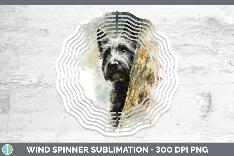 Scottish Terrier Dogs 04 Tree Peek Wind Spinner Sublimation