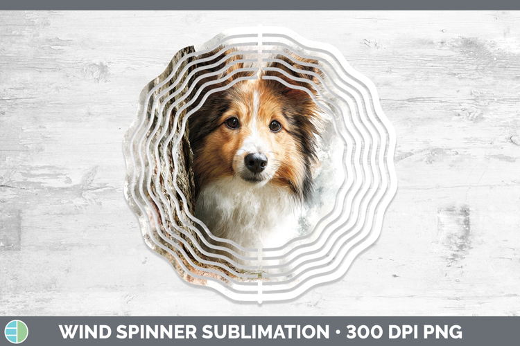 Shetland Sheepdog Dogs 04 Tree Peek Wind Spinner Sublimation