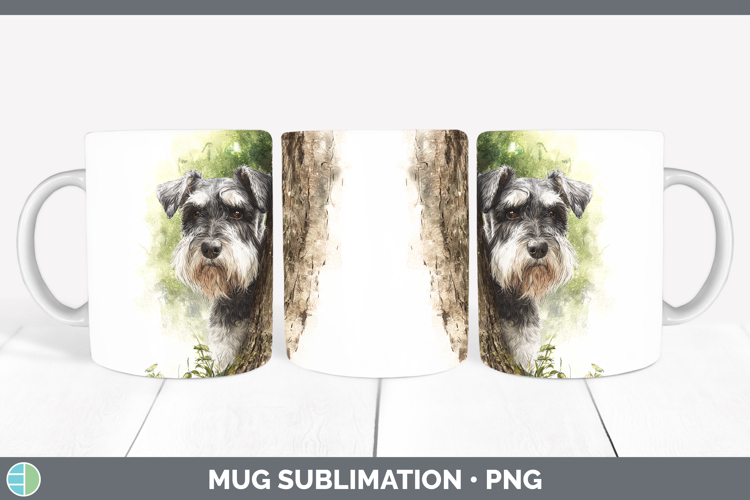 Standard Schnauzer Dogs 04 Tree Peek Mug Wrap Sublimation De