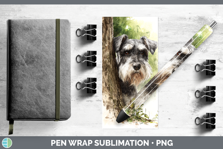 Standard Schnauzer Dogs 04 Tree Peek Pen Wrap Sublimation De