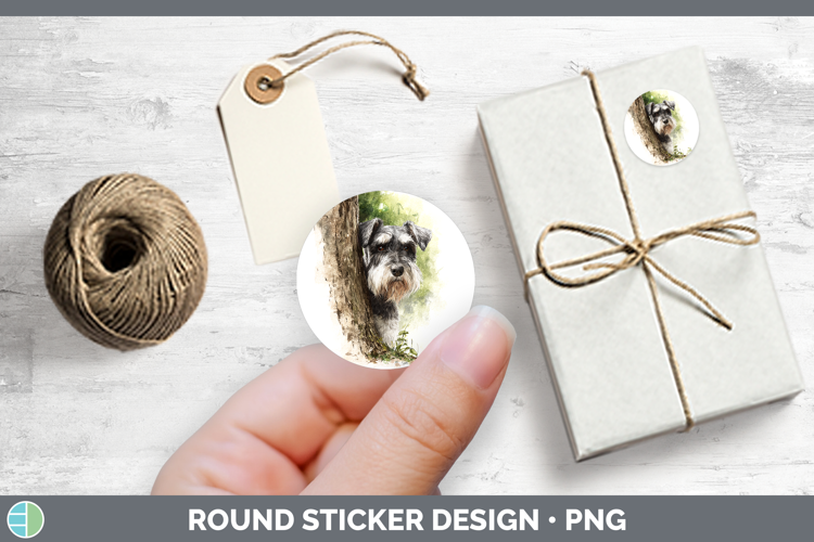 Standard Schnauzer Dogs 04 Tree Peek Stickers Design