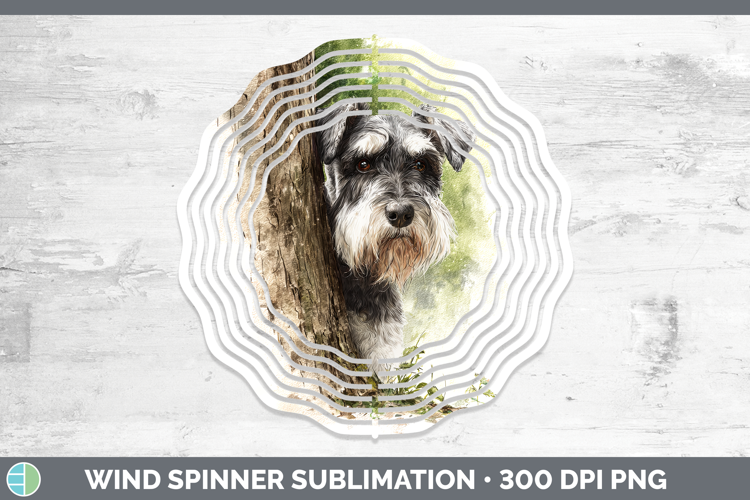 Standard Schnauzer Dogs 04 Tree Peek Wind Spinner Sublimatio