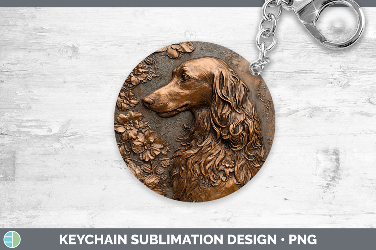 Dogs 05 Copper Relief Afghan Hound Keychain Sublimation Keyr