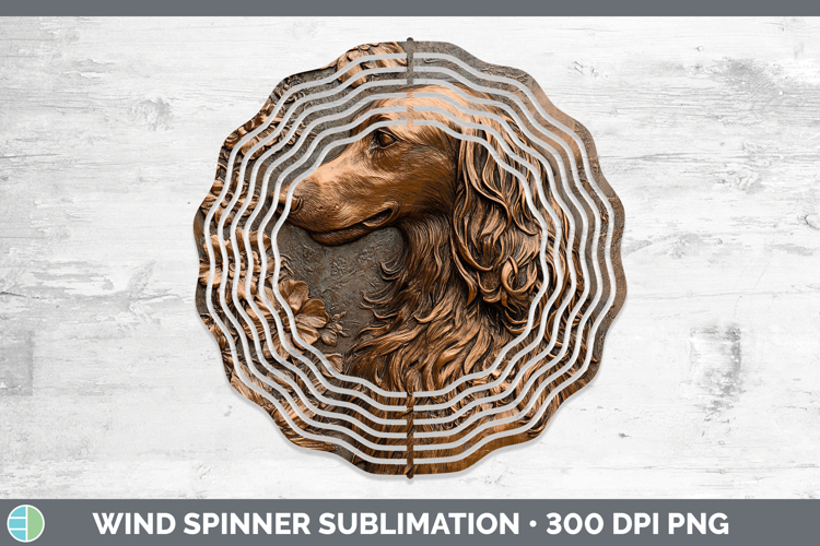 Dogs 05 Copper Relief Afghan Hound Wind Spinner Sublimation