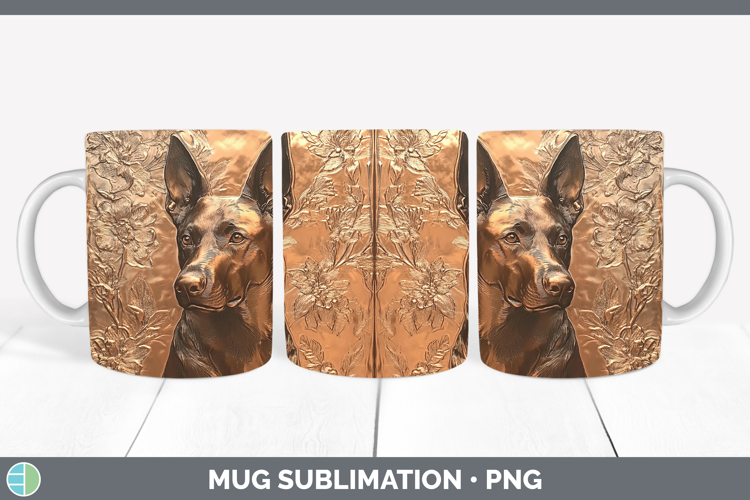 Dogs 05 Copper Relief Belgian Malinois Mug Wrap Sublimation