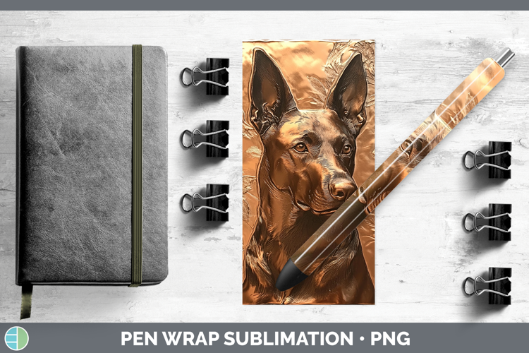 Dogs 05 Copper Relief Belgian Malinois Pen Wrap Sublimation