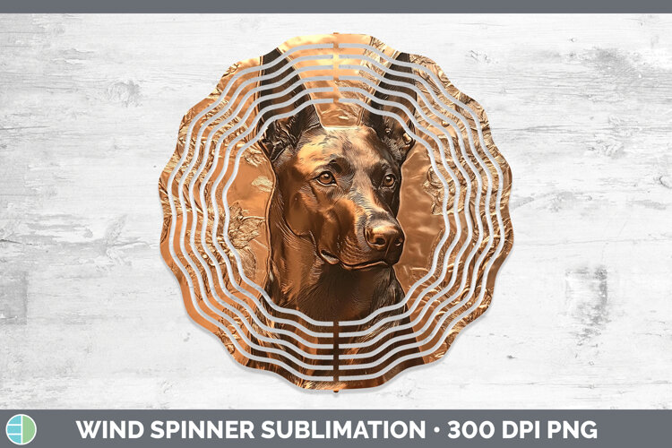 GorgeousDogs 05 Copper Relief Wind Spinner design.