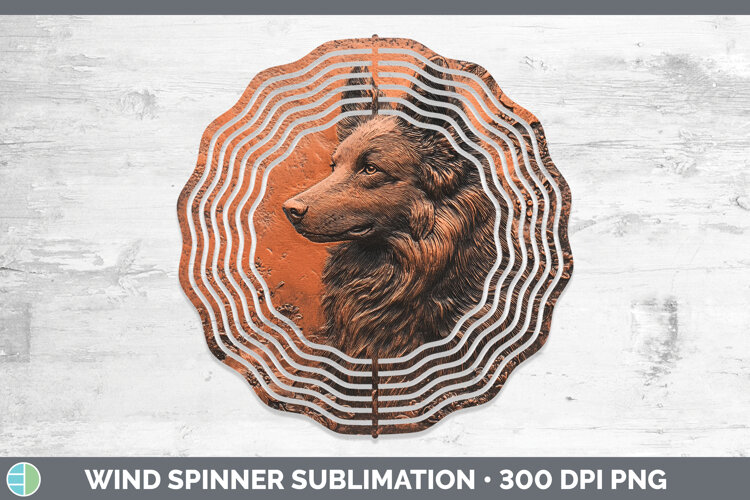 GorgeousDogs 05 Copper Relief Wind Spinner design.