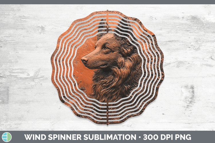 Dogs 05 Copper Relief Belgian Sheepdog Wind Spinner Sublimat