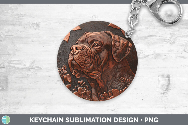 GorgeousDogs 05 Copper Relief Keychain design.