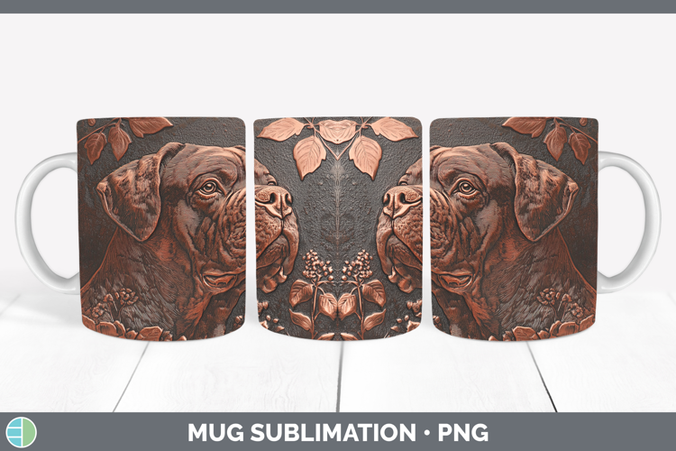 Dogs 05 Copper Relief Bordeaux Mastiff Mug Wrap Sublimation