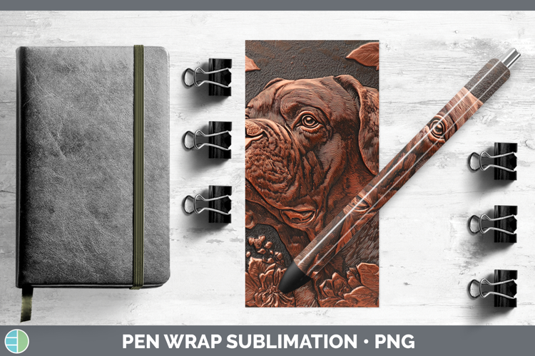 Dogs 05 Copper Relief Bordeaux Mastiff Pen Wrap Sublimation