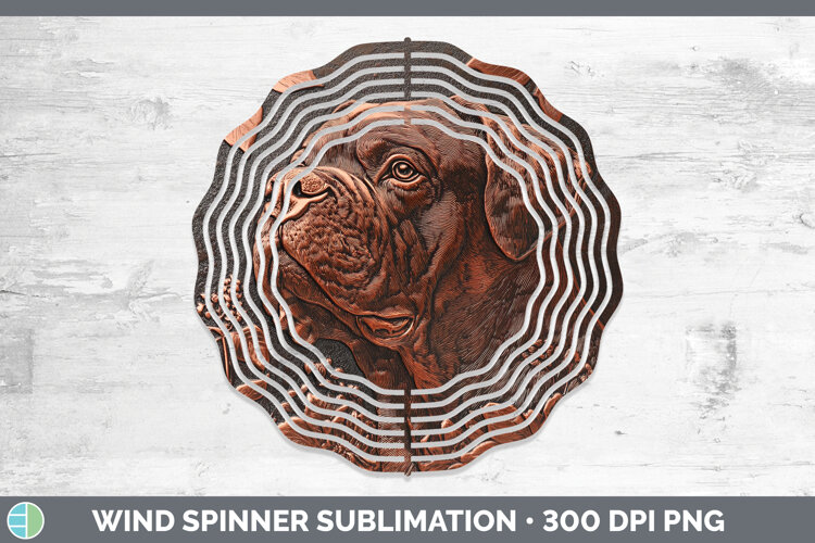 GorgeousDogs 05 Copper Relief Wind Spinner design.