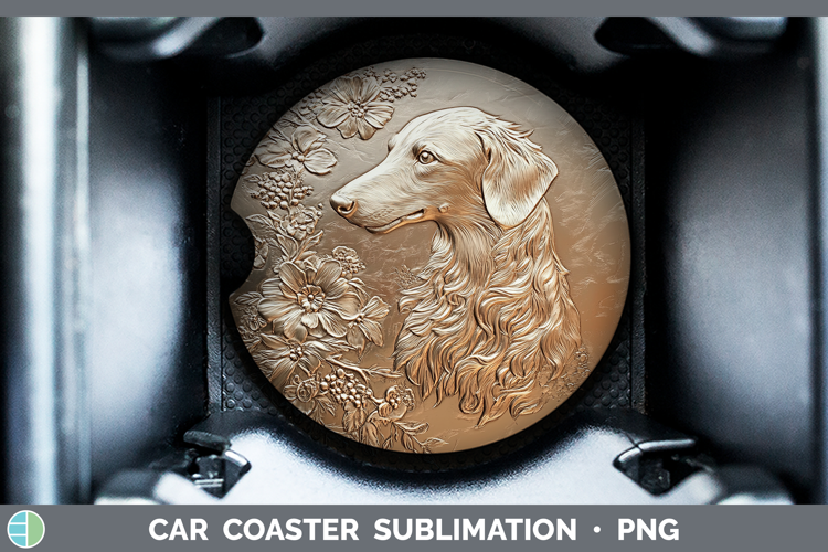 Dogs 05 Copper Relief Borzoi Car Coaster Sublimation Design