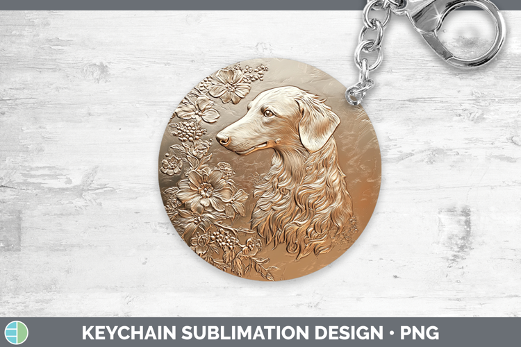 Dogs 05 Copper Relief Borzoi Keychain Sublimation Keyring De