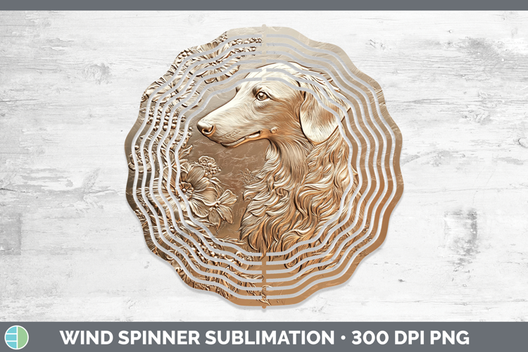 Dogs 05 Copper Relief Borzoi Wind Spinner Sublimation Spinne