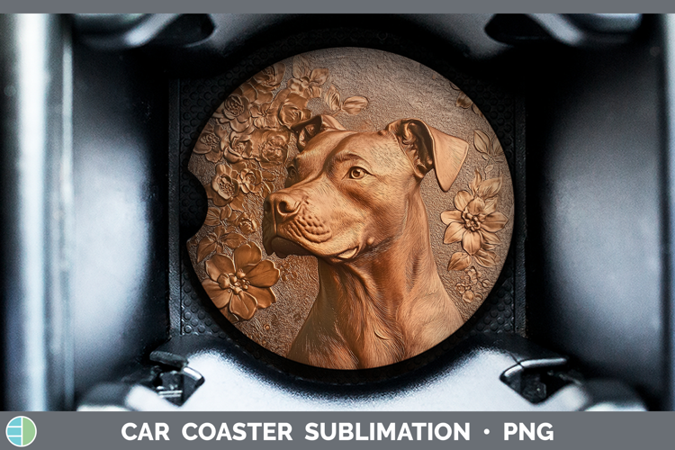Dogs 05 Copper Relief Dogo Argentino Car Coaster Sublimation