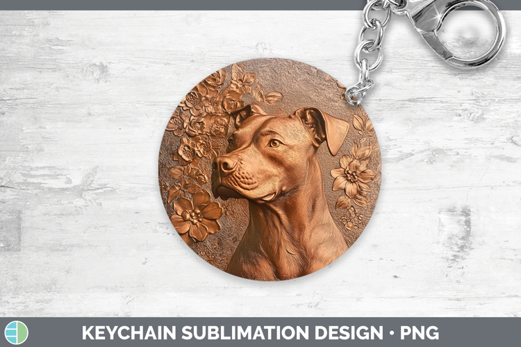 Dogs 05 Copper Relief Dogo Argentino Keychain Sublimation Ke