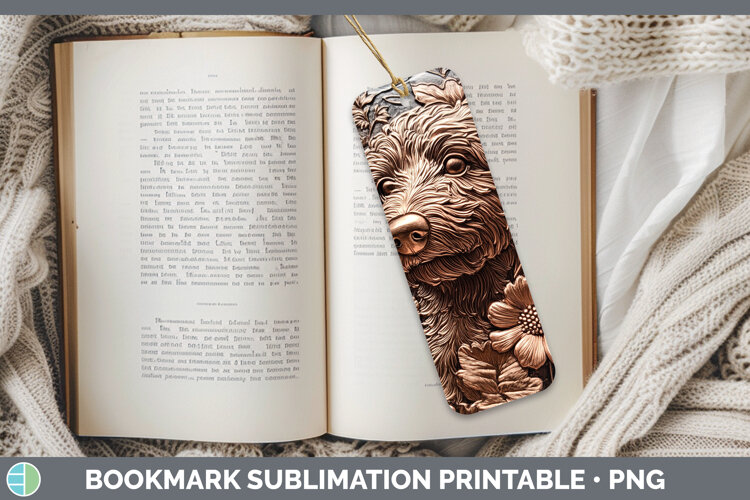 GorgeousDogs 05 Copper Relief Bookmark design.