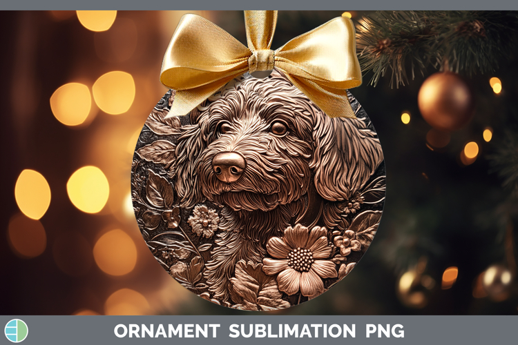 Dogs 05 Copper Relief Double Doodle Ornament Sublimation Bau