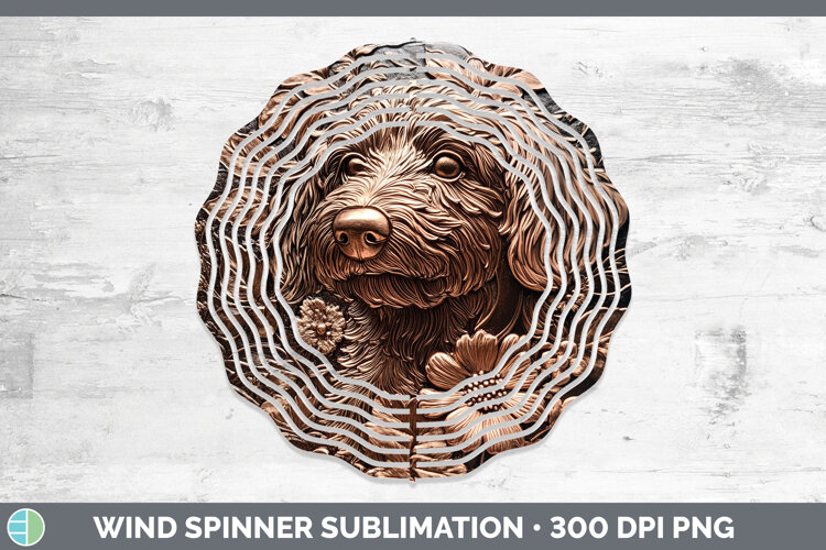 GorgeousDogs 05 Copper Relief Wind Spinner design.